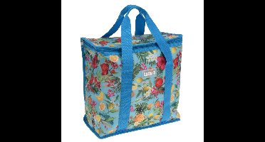 Excellent Houseware Medium size koeltas - Tropical blauw - 34 x 16 x 36 cm - 16 liter
