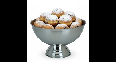 Excellent Houseware oliebollen schaal - op voet - RVS - 39 x 24 cm
