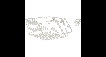 Excellent Houseware opberg mandjes - stapelbaar - wit - 29 x 27 x 14 cm