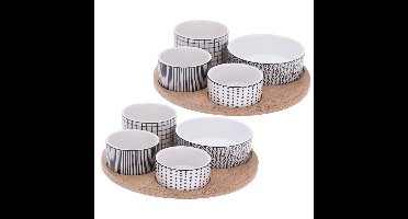 Excellent Houseware set 2x stuks luxe hapjes/sausjes/tapas schaaltjes