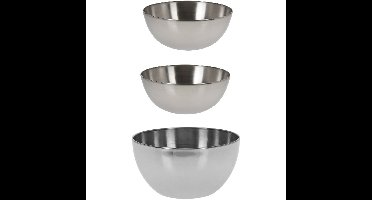 Excellent Houseware voedsel/serveerschalen set - RVS - D20/D13 cm