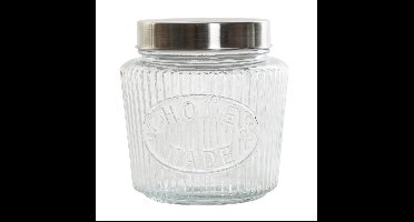 Excellent Houseware voedsel voorraadpot - bewaarpot - 1500 ml - glas - met metalen deksel