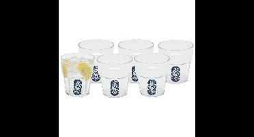 Excellent Houseware waterglas stapelbaar - 6x - 275 ml - onbreekbaar kunststof - herbruikbaar