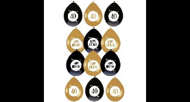 Feestartikelen verjaardag 40 jaar ballonnen leeftijd / happy birthday