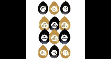 Feestartikelen verjaardag 65 jaar ballonnen leeftijd / happy birthday