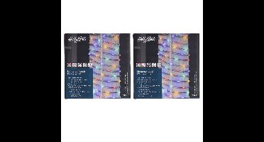 Feestverlichting lichtslang - 2x - 100 led lampjes - gekleurd?- 5 m?- 8 functies - kerstverlichting