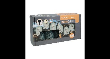 Feestverlichting lichtsnoer - blauw - 10 LED lampen - warm wit - 270 cm - Solar