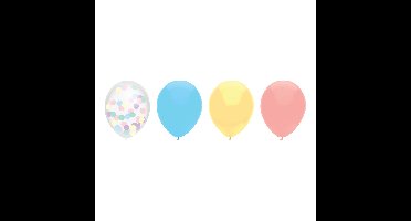 Feestversiering multi-kleuren-mix thema ballonnen 6x stuks 30 cm