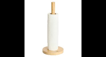 Five keukenrolhouder - 1x - naturel - 12,5 x 32 cm - bamboe hout - Keukenpapier houder