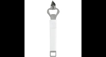 Flesopener wit van RVS 17 cm