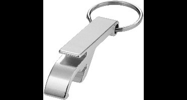 Flessen openers sleutelhanger - zilver - 5.5 cm - met sleutelsring