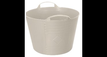 Flexibele kuip / emmer - beige - 15 liter - kunststof - 35 x 28 cm - met handvatten