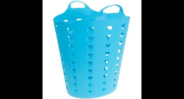 Flexibele wasmand - blauw - 60 liter - kunststof - 47 x 50 cm