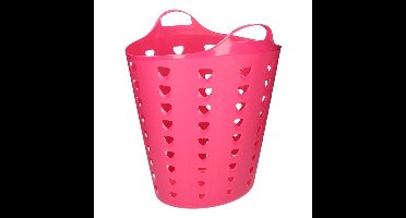 Flexibele wasmand - kunststof - 60L - roze - D38 x H47 - kuip