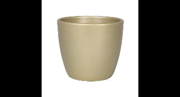 Floran Bloempot/plantenpot Boule - goud - keramiek - 10.5 x 8.5 cm