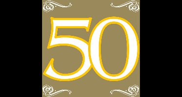 Folat 50 jaar feest tafel servetten - 20x stuks - verjaardag/jubileum - 33 x 33 cm - versiering