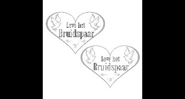 Folat Deurbord bruidspaar - 2x - 47 x 33 cm - karton - huwelijk feest versiering