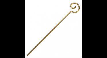 Folat staf van Sinterklaas - kunststof - goud - 240 cm - verkleed accessoire - Goed Heiligman