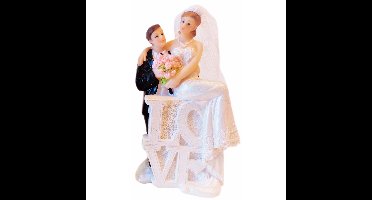 Folat trouwfiguurtje Love - 13 cm - caketopper bruidspaar - klassiek - Bruidstaart figuren