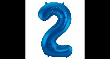 Folat Verjaardag Leeftijd folieballon - 2 jaar - blauw - 86 cm - cijferballon groot