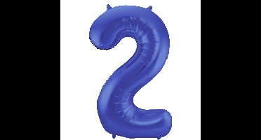 Folat Verjaardag Leeftijd folieballon - 2 jaar - blauw - 86 cm - cijferballon groot