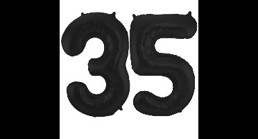 Folat Verjaardag Leeftijd folieballon - 35 jaar - zwart - 86 cm - cijferballon groot