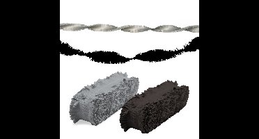 Folat versiering feest slingers - combi set - zilver en zwart - 24 meter - crepe papier
