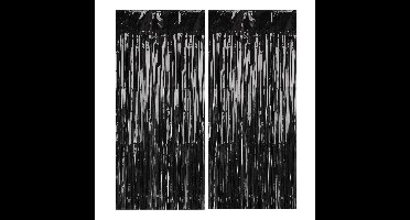 Folie deurgordijn/feestgordijn - 2x - zwart - 90 x 250 cm