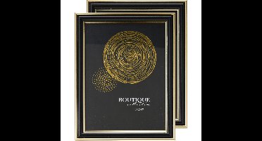 Fotolijstje voor een foto van 15 x 20 cm - 2x - zwart/goud - luxe uitstraling