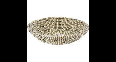 Fruitschaal Rattan - gevlochten riet - D35 x H8 cm - naturel - rond