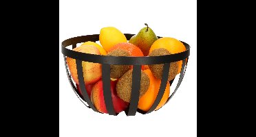 fruitschaal - zwart - metaal - 25 cm - rond - fruitmand