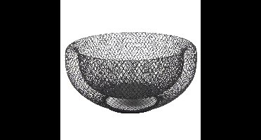 fruitschaal - zwart - metaal - 26 x 13 cm - rond - fruitmand