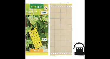 Fruitvliegjes val fruit hangende plaatjes - 4x stickers - insecten/vliegen bestrijding