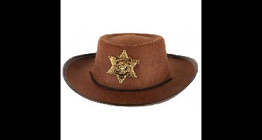 Funny Fashion Cowboy/sheriff hoed - bruin - kinderen - carnaval