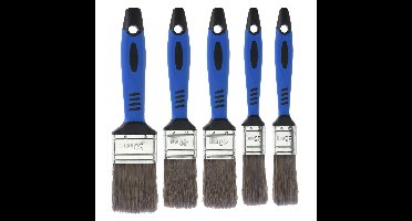 FX Tools Schilderen Verfkwasten setje - 5 delig - platte kwasten - 25-40-50 mm - kunststof