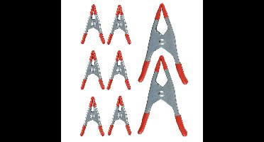 FX Tools Zeilklemmen - 8x stuks - in 2 maten - lijmklemmen - marktklemmen - metaal