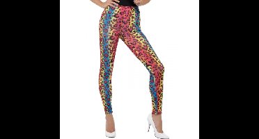 Gekleurde luipaardprint 80s legging verkleed kostuum voor dames
