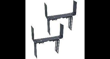Geli Verstelbare muurbeugels - 2x - metaal - balkon haken - 12 t/m 23,5 cm - antraciet