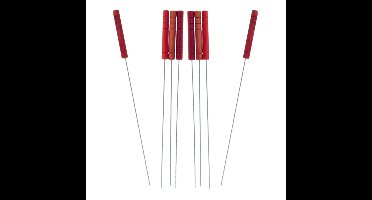 Gerimport Barbecue spiezen - BBQ vleespennen - 8x stuks - houten handvat - metaal - 30 cm