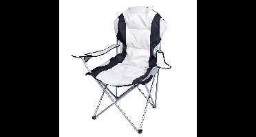 Gerimport camping klapstoel Madrid - Wit/Zwart - L90 x B56 x H105 cm