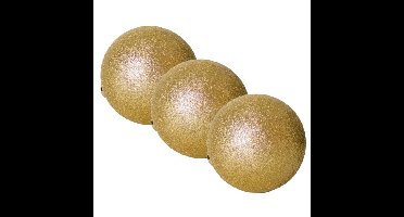 Gerimport Kerstbal - 4x stuks - kunststof - goud - glitters - D20 cm