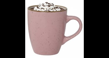 Gerimport Koffie / thee mok Sweets - 1x stuks - roze - 350 ml - keramiek