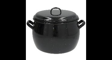 Gerimport kook / soeppan - zwart - D24 cm - 9 ltr - alle warmte bronnen - emaille