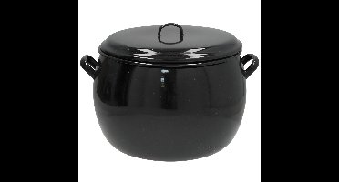 Gerimport kook / soeppan - zwart - D32 cm - 21 ltr - alle warmte bronnen - emaille