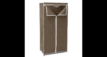 Gerimport Mobiele Kledingkast - opvouwbaar - 75 x 46 x 160 cm - bruin - opberger