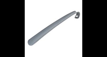 Gerimport Schoenlepel - 43 cm - kunststof - zilver - met haak - instaphulp - schoenen