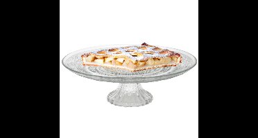 Gerimport Taart presenteer plateau - decoratie glas - 29 x 11 cm - met voet