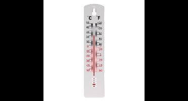 Gerimport Thermometer - kunststof - 20 x 4 cm - wit - tot 50 graden Celsius