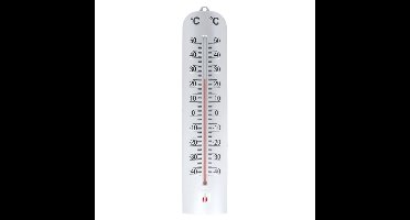 Gerimport Thermometer - kunststof - 28 x 6 cm - zilver - tot 50 graden Celsius
