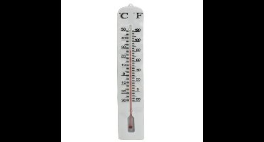 Gerimport Thermometer - kunststof - 40 x 6 cm - wit - tot 50 graden Celsius